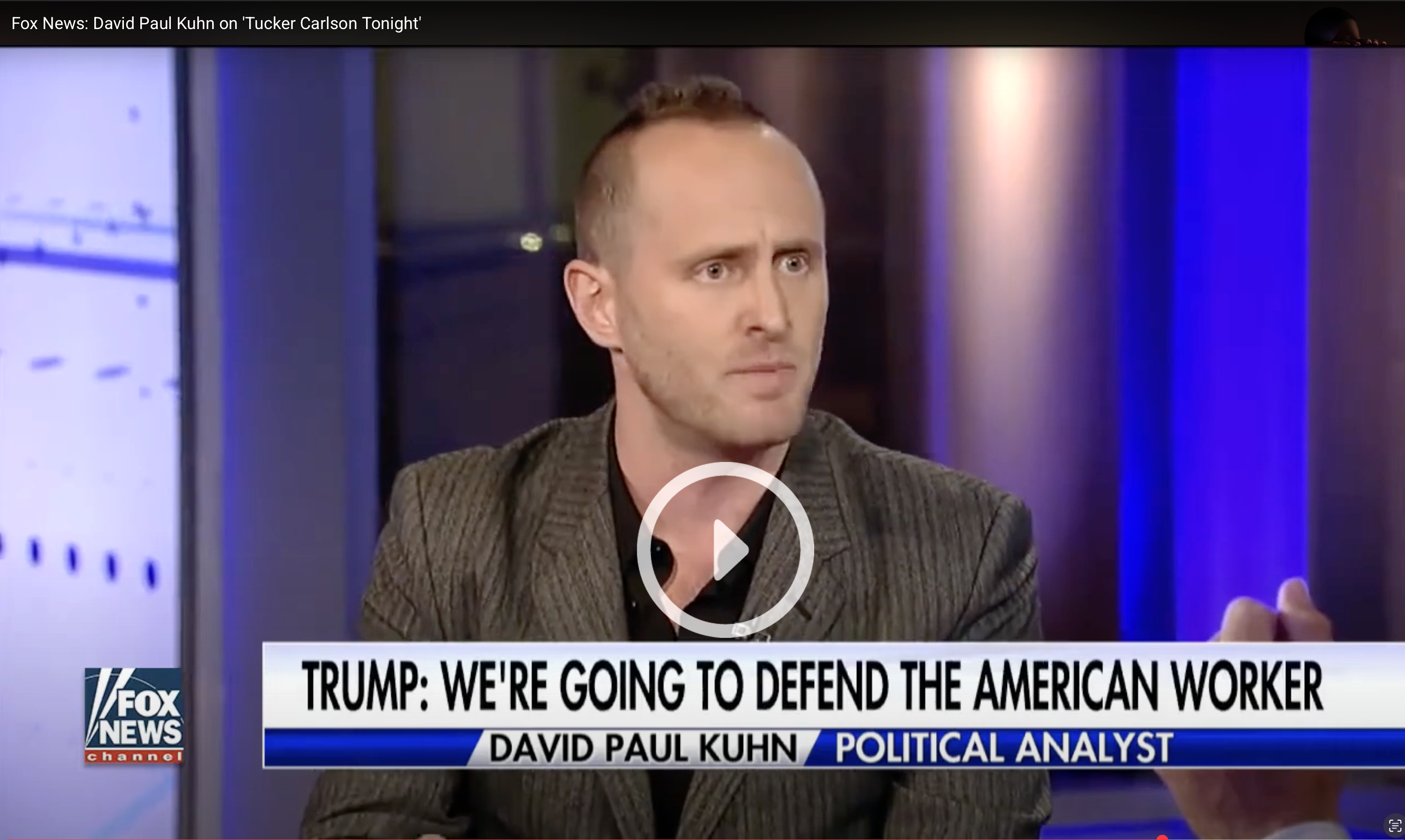 Fox News Tucker--David Paul Kuhn on Trump's historic white working class support in 2016